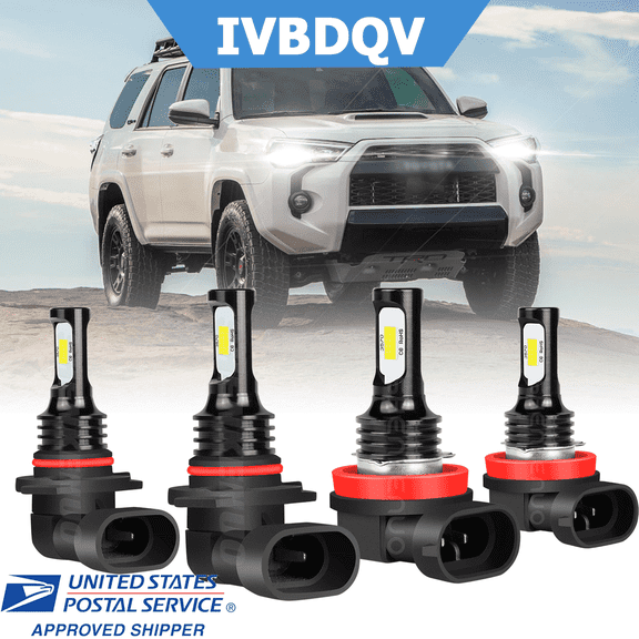 For Toyota 4Runner 2006-2020 LED Headlight Bulbs 9005 H11 HIGH LOW Beam Combo Kit 4Pcs 6000K White