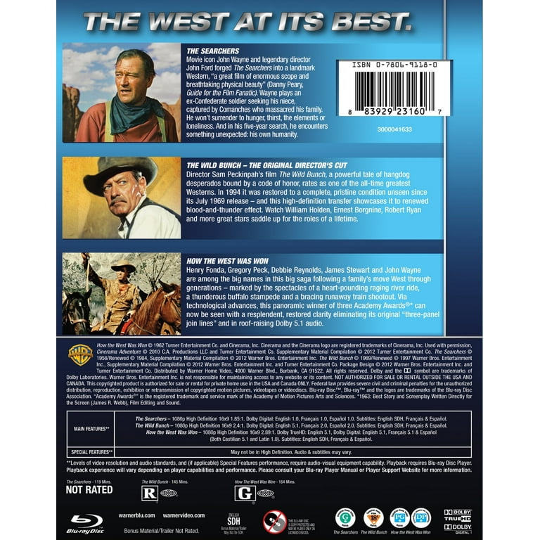 The Searchers / The Wild Bunch / How The West Was Won (Blu-ray