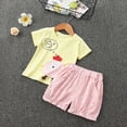 thumbnail image 2 of HCNTES Toddler Baby Summer Clothes Set Kid Outfits for Girls Short Sleeves T-Shirt Tops + Shorts Cute Outfits Set For 3-24 Months 2t 3t 4t 5t 6t 7t 8t 9t Kids School Activities, 18-24 Months, 2 of 4