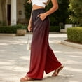 thumbnail image 4 of Women's Ombre Gradient Palazzo Pants, High Waisted Wide Leg Long Trousers with Pockets, Casual Summer Beach Flowy Skirt Pants, 4 of 6