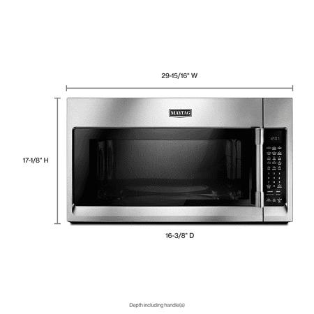 Maytag - 1.9 Cu. Ft. Convection Over-the-Range Microwave with Sensor Cooking - Stainless steel