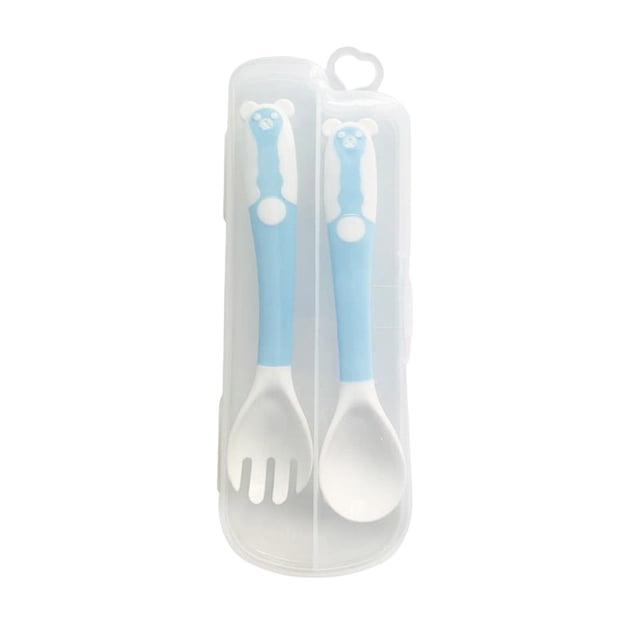 Gkeoshab Tableware Baby Spoon And Fork Set With Bendable Head For Feeding And Training Bullet Home & Garden