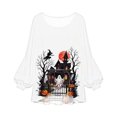 thumbnail image 4 of Halloween Shirts for Women Spooky Ghost Graphic Tunic Tops Long Balloon Sleeve Loose Casual Fall Blouses Holiday Party Costumes Apparel, 4 of 6