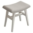 thumbnail image 6 of Solid Wood Small Vanity Stool with Saddle Cushion, Compact Vanity Chair, Makeup Stool with High-Rebound Sponge Seat, White, 6 of 12