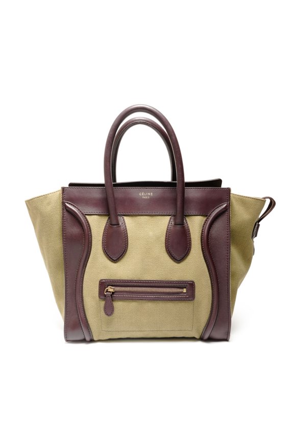 Pre-Owned Celine Luggage Brown and Green Tote Bag, Green, WS26897