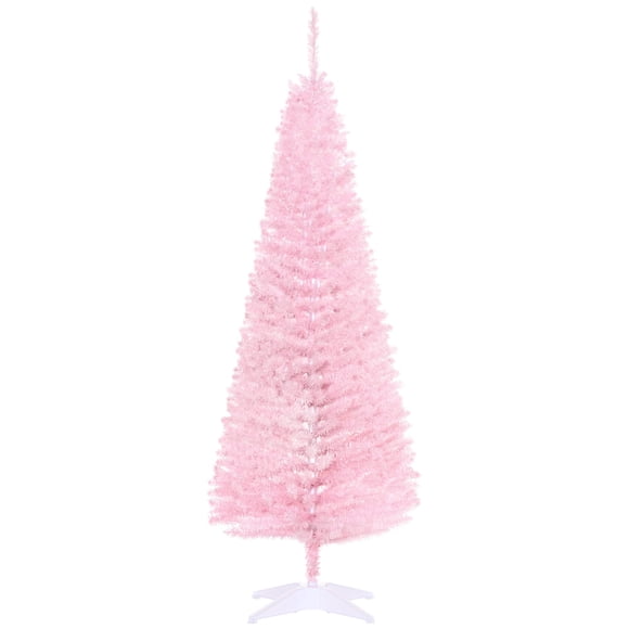 Lápiz HOMCOM artificial con forma de árbol de Navidad de 5 pies con 294 puntas, color rosa