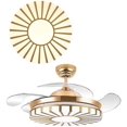 thumbnail image 6 of Anqidi 42" Modern 4 Retractable Blades Ceiling Fan Light 3-Color 3-Speed Chandelier Ceiling Fan w/Remote (Gold), 6 of 10