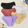 thumbnail image 5 of Lunuaoe Women's Lace Patchwork Panties, Sexy Half-Hip Cheeky Underwear, Breathable Soft Briefs, 5 of 6