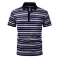 thumbnail image 2 of VgaVtl Mens Polo Shirt Summer Striped Short Sleeve Mens Shirts Button Everyday Outdoor Collared Slim Casual, 2 of 7
