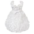 thumbnail image 2 of Girls Bright White Bridal Cascade Ruffle Dress 6/7, 2 of 2