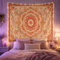 thumbnail image 2 of Floral Garden Mandala with Forms Core Peach Petal, Nostalgic Vintage for Botanical Art Lovers, Botanical Wall Art, Valentine'S Day Gift, Tapestry Wall Hanging for Bedroom and Dorm, 2 of 7