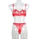 thumbnail image 2 of Encaje sexy conjunto de ropa interior sujetador ropa interior regalo para mujeres niñas, rojo, L 2 piezas seitruly XX000054-40, 2 of 7