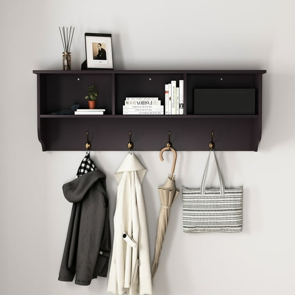 4 Hooks Coat Rack With Entryway Storage Shelf Living Room Basement And