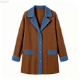 thumbnail image 2 of Liyamei Girls Two Tone Denim Style Jacket with Lapel for Fall Casual Warm Wear, 2 of 6