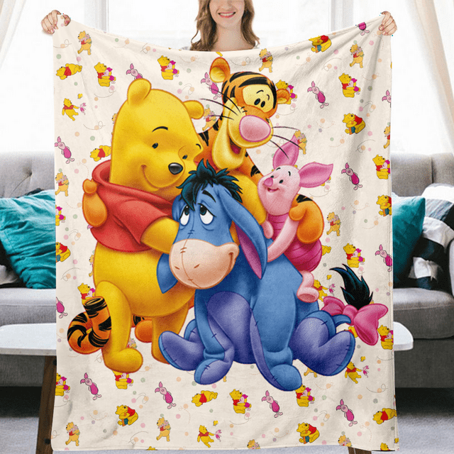 Winnie the Pooh Blanket Distinctive Soft Cute Pattern Bed Throws