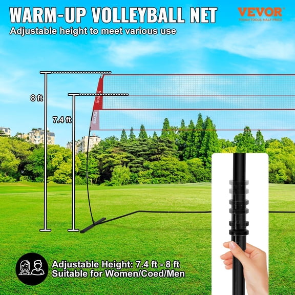 Volleyball Training Net for Solo Drills - Adjustable Portable Net with Carry Bag, Perfect for Serving & Hitting Practice
