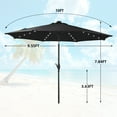 thumbnail image 3 of Autlaycil 10ft Patio Umbrellas 32 Solar LED Lights Outdoor Market Umbrella with Tilt Crank, Solar Umnrella, Black, 3 of 7