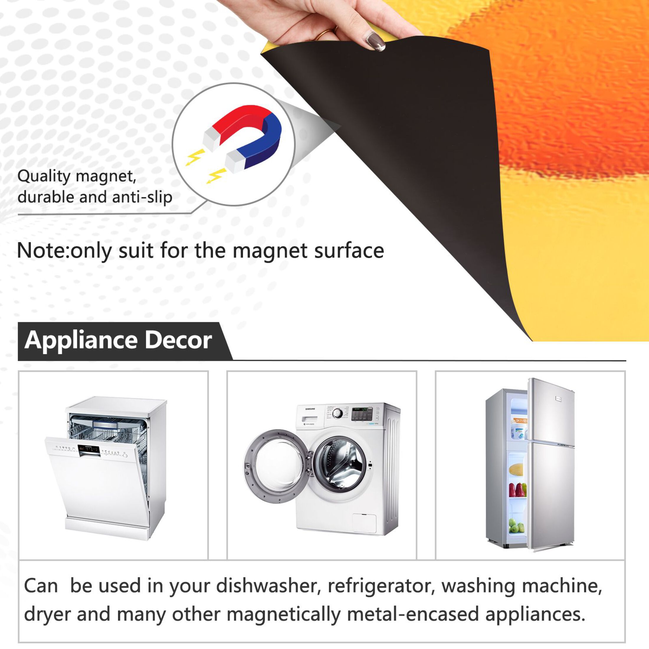 IAUYY Magnetic decorative sticker - 23x26 Inch PVC Refrigerator Decorative Cover, Removable DIY Art for Kitchen Appliances Heart