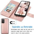thumbnail image 3 of Tiflook Galaxy A23 4G Case,Samsung A23 5G / SM-A236 Wallet Case,Luxury PU Leather Cash Credit Card Slots Holder Carrying Folio Flip Cover [Detachable Magnetic Hard Case] Kickstand [Pink], 3 of 6