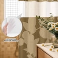 thumbnail image 3 of No Hook Shower Curtain, Brown Floral Silhouette Shower Curtains for Bathroom with See Through Top Window, Spring Farmhouse Vintage Flowers Waterproof & Washable Bath Curtain Stall 48"x72", 3 of 9