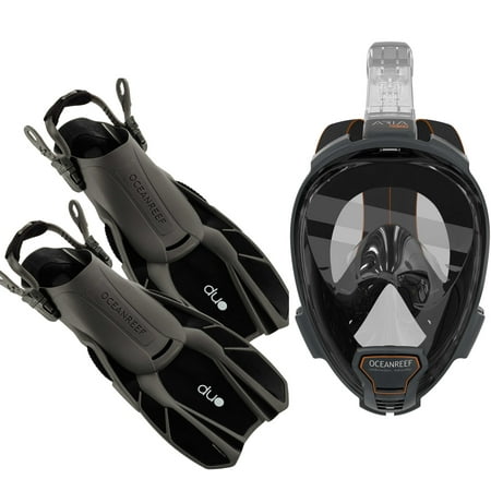 Ocean Reef Diving - Ocean Reef Aria QR+, Duo Travel Ready Mask/Fins Set Diving, Snorkeling Black