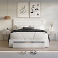 thumbnail image 2 of CraftPorch  Velvet Tufted LED Light Platform Storage Bed Grey Queen, 2 of 5