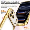 thumbnail image 6 of Dteck For iPhone 13 Pro Plating Cute Wave Frame Case with Luxury Bling Diamonds Sparkly Rhinestone for Women Girls Shockproof Slim Back Protective Phone Case, Gold, 6 of 7
