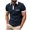 Navy, variant on Man Short Sleeve Tops Blouses for Man Turtle Neck Sport Gym Jogger Striped Plain Summer Fall Shirt Zip Up 2026 Clothes Y2K