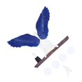 thumbnail image 4 of Angel Wing Statues Decoration Tridimensional Resin Crafts Background Ornaments for HomeBlue L 20, 4 of 5