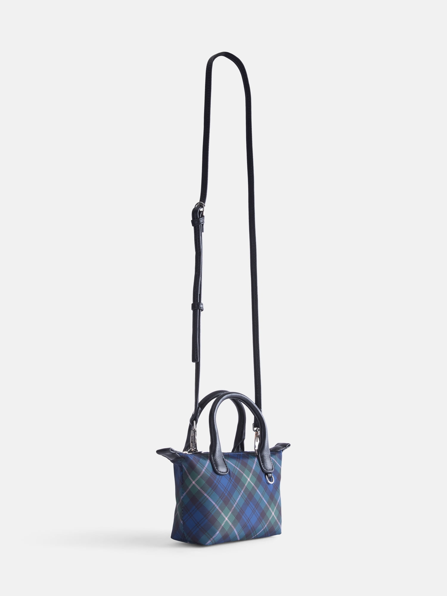 No Boundaries Women's Mini Tote Crossbody Bag, Plaid