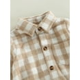 thumbnail image 5 of Bagilaanoe Newborn Baby Girl Boy Oversized Romper Shirts Plaid Print Long Sleeve Bodysuit 6M 12M 18M 24M Infant Casual Tee Tops, 5 of 7