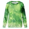 thumbnail image 4 of Staron Vente de Liquidation Chandail de la Saint-Patrick pour Femmes Trèfle Irlandais chandail Manches Longues Col Rond Coupe Ample Manches Raglan T-shirt, 4 of 7