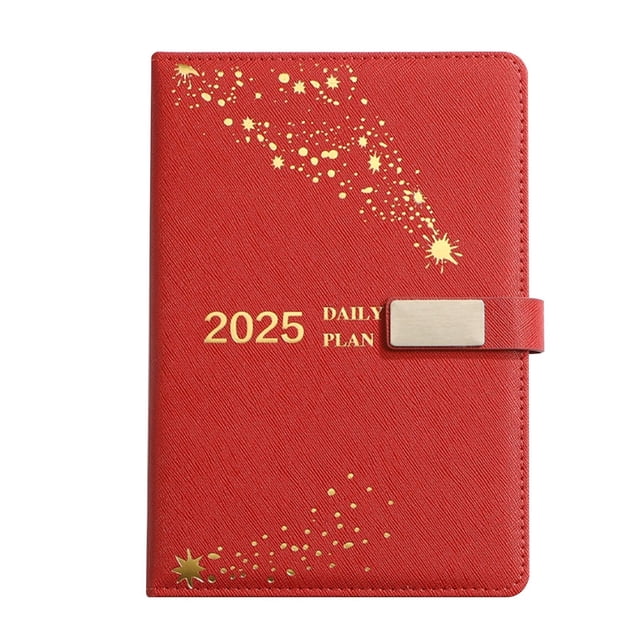 2025 Leather Planner Weekly & Monthly, Academic Planner Business Personal or Student Composition Notebook Bulk Composition Book Classroom Decor Cute Note Books Womens Journal Teacher Supply, Red
