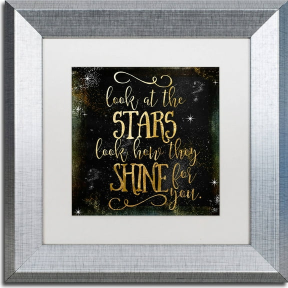 Trademark Fine Art "Moon and Back II" Canvas Art by Color Bakery, White Matte, Silver Frame