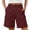 Wine, variant on CYRBOKO Women's Cargo Shorts with Pockets, Relaxed Fit Casual Knee Length Elastic Waist Summer Bermuda Shorts Coffee Size 2XL