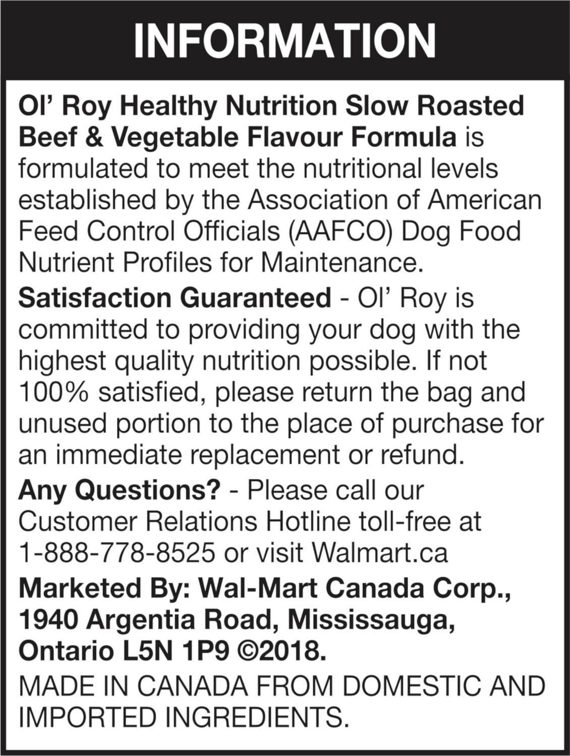 Ol' Roy Healthy Nutrition Slow Roasted Beef & Vegetable Flavour - Dry food for Adult dogs