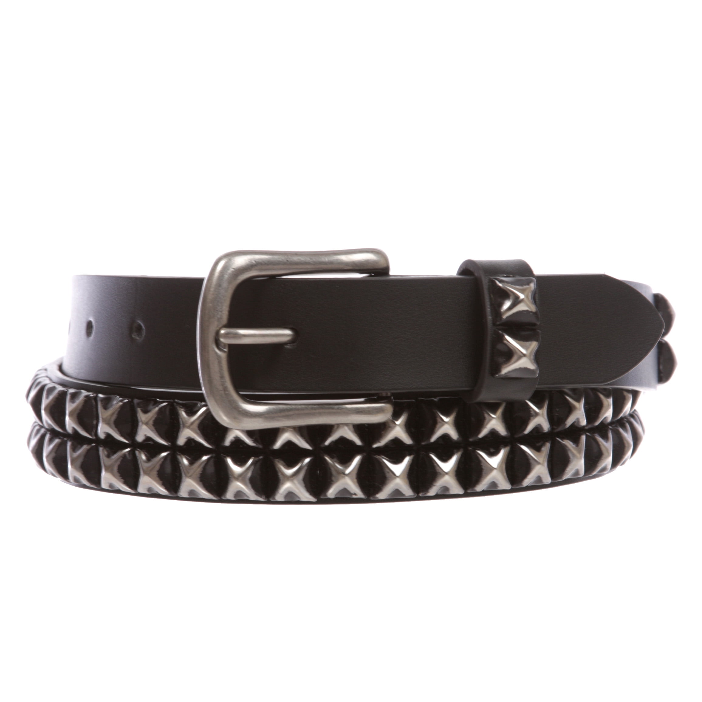 Beltiscool - Snap On Two Row Punk Rock Star Distressed Black Studded ...