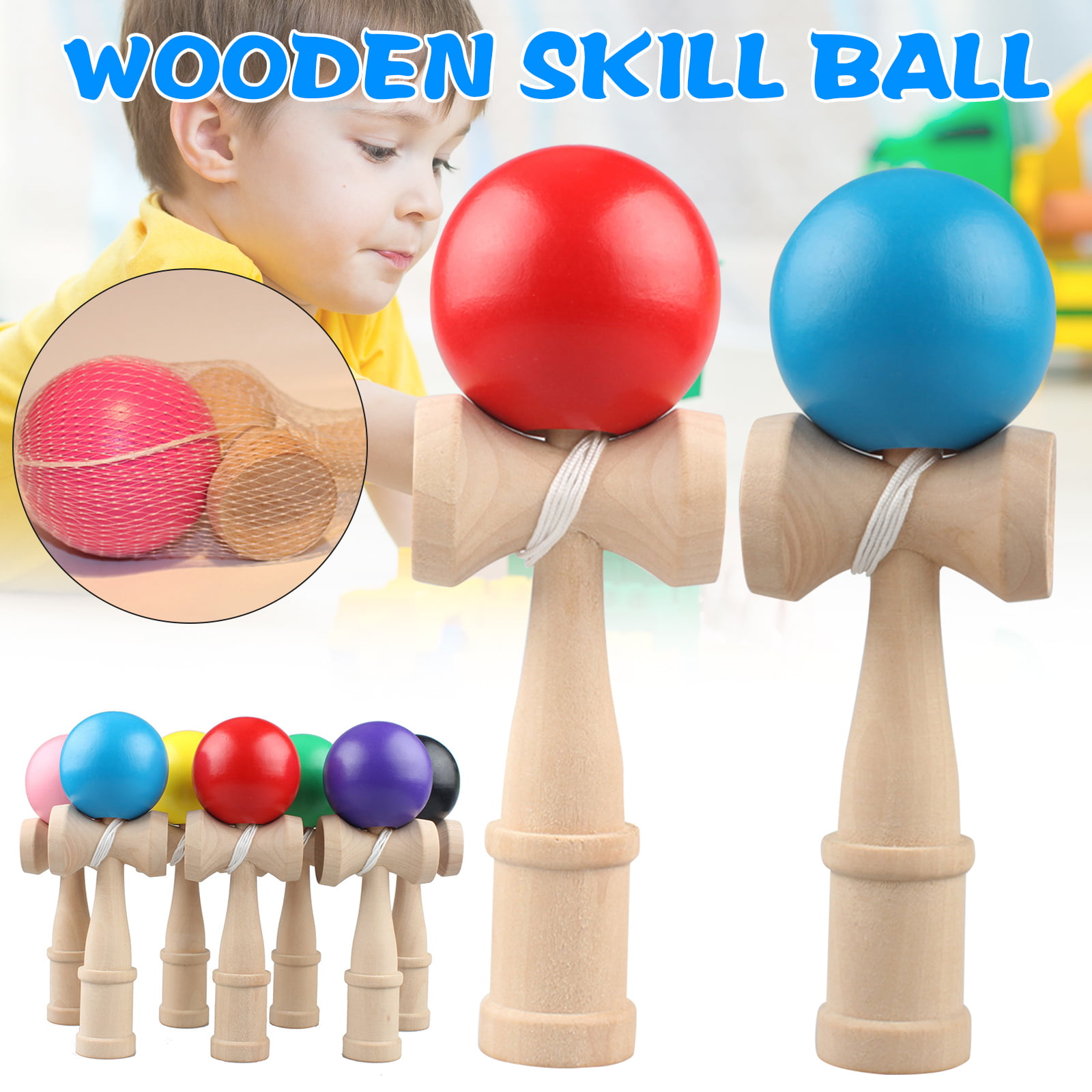 Educational Toy Wooden Ball Sword Exercise Hand Skill Toy Fun Toys for Kids SM 