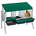 thumbnail image 1 of 3-hole galvanized steel chicken nesting box con legs automatic roll-out egg collection removable tray weatherproof wall-mount laying box con perch hens easy to clean y assemble coop-green, 1 of 7