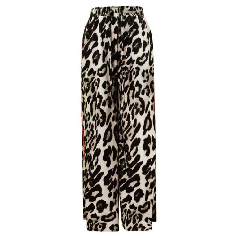 Zszcpp Women Athletic Pants Thin Drawstring Leopard Print