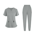 thumbnail image 2 of Weiqiqre Scrubs Set for Women Nurse Uniform Jogger Suit Stretch Top & Pants with Multi Pocket for Nurse Esthetician Workwear, 2 of 9