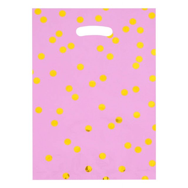 10 bolsas de fiesta para niños, bolsas de dulces de cumpleaños, bolsas de regalos de fiesta (patrón de puntos, 6 colores)