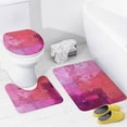 thumbnail image 4 of Shocking Pink Hot Modern Abstract 4 Piece Bathroom Shower Curtain Sets with Non-Slip Rugs Toilet Lid Cover And Bath Mat Modern Abstract Painting Durable And Waterproof for Bathroom Decor, 4 of 8