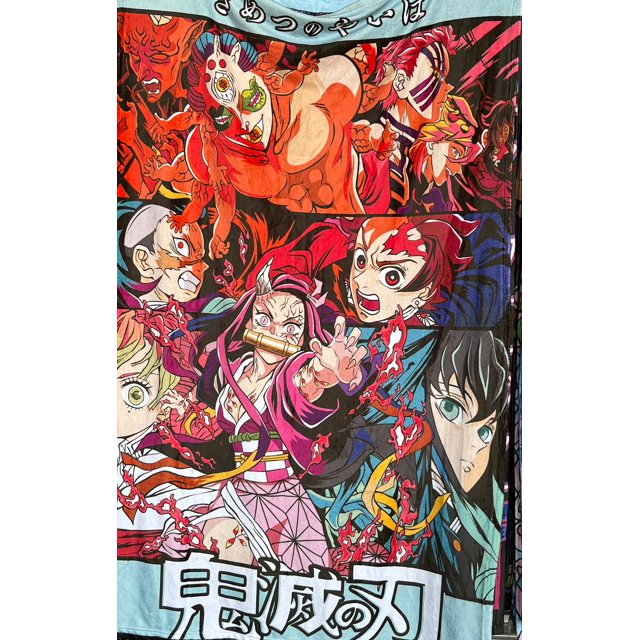 Exclusiva! Cobija Frazada Ultra Suave Demon Slayer Kimetsu no Yaiba Batalla Collage
