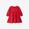 thumbnail image 5 of Dresses for Girls Cute Party Long Sleeve Tiered Ruffle Swing Dress for Girls Crew Neck A-Line Fall Trendy Dresses Red, 5 of 10