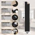 thumbnail image 4 of Ottomanson Non-Slip Rubberback Modern Solid 2x12 Indoor Runner Rug, 1'10" x 12', Black, 4 of 14