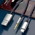 thumbnail image 2 of 1 Split 2 Type C To Usb A 3.5mm Aux Cable Stereo Hifi Sound For Car Speakers -aa, 2 of 5
