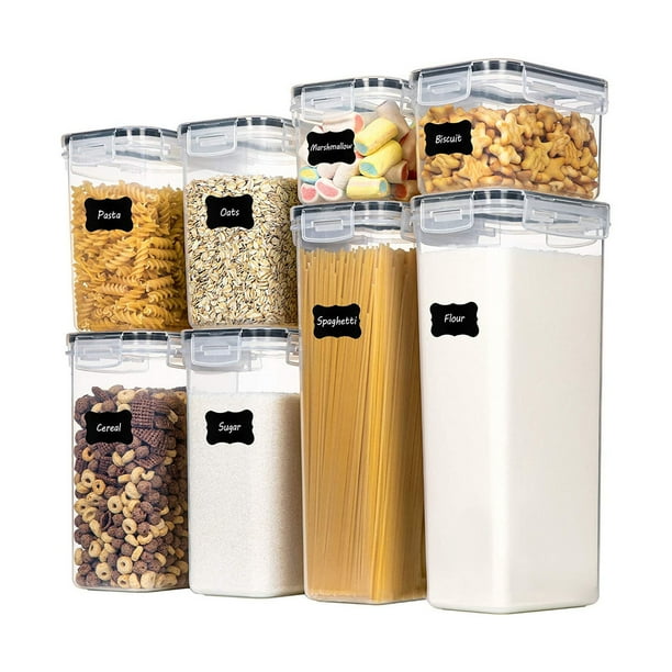 Ganfancp 8-Piezas de Almacenamiento de Cocina Fácil de Hebilla de Plástico Recipiente de Almacenamiento de Depósito, Grano y Varios Granos Caja de Plástico Artículos En Liquidación 8* Tarros de Almac