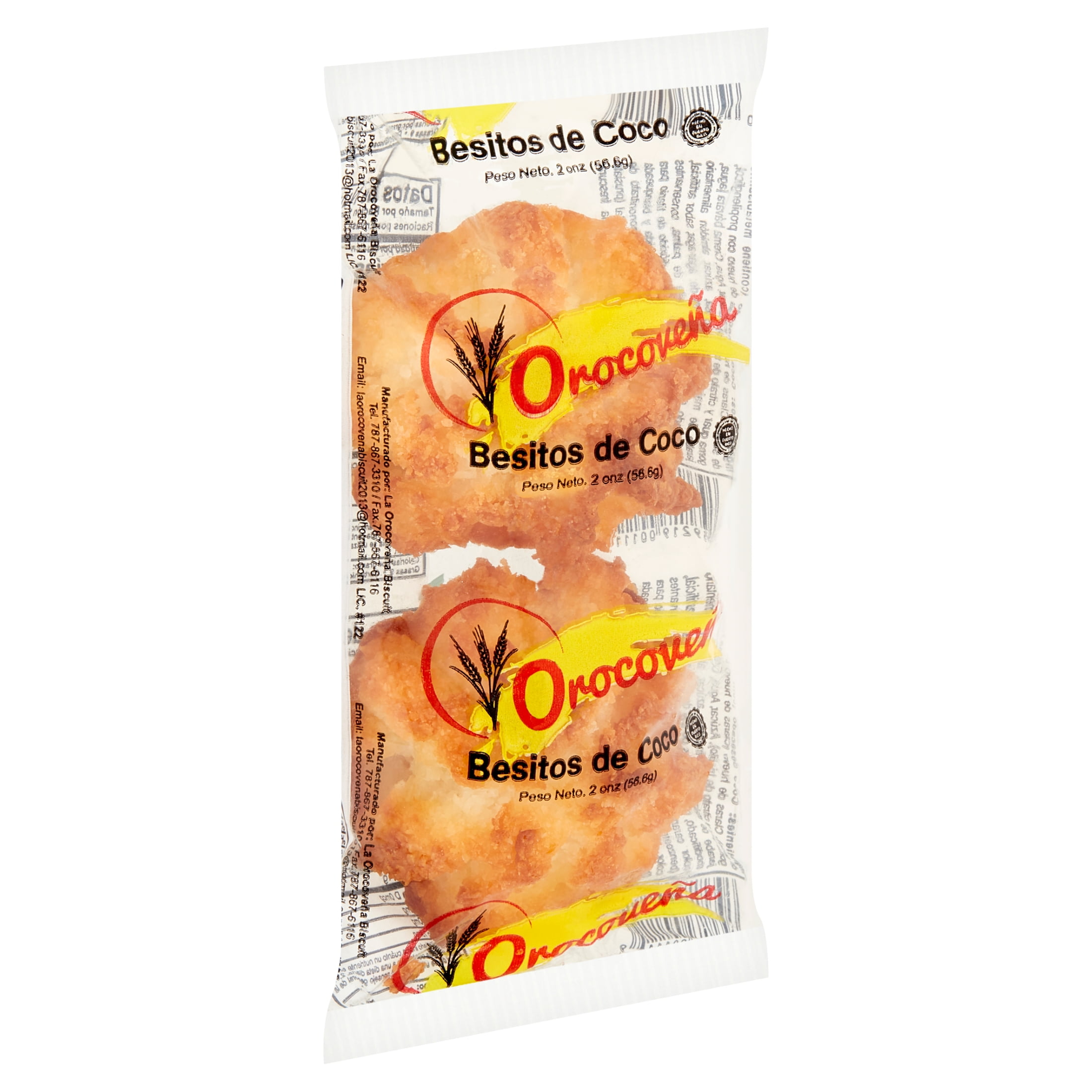 La Orocoveña Biscuit Besitos de Coco Snack 2oz