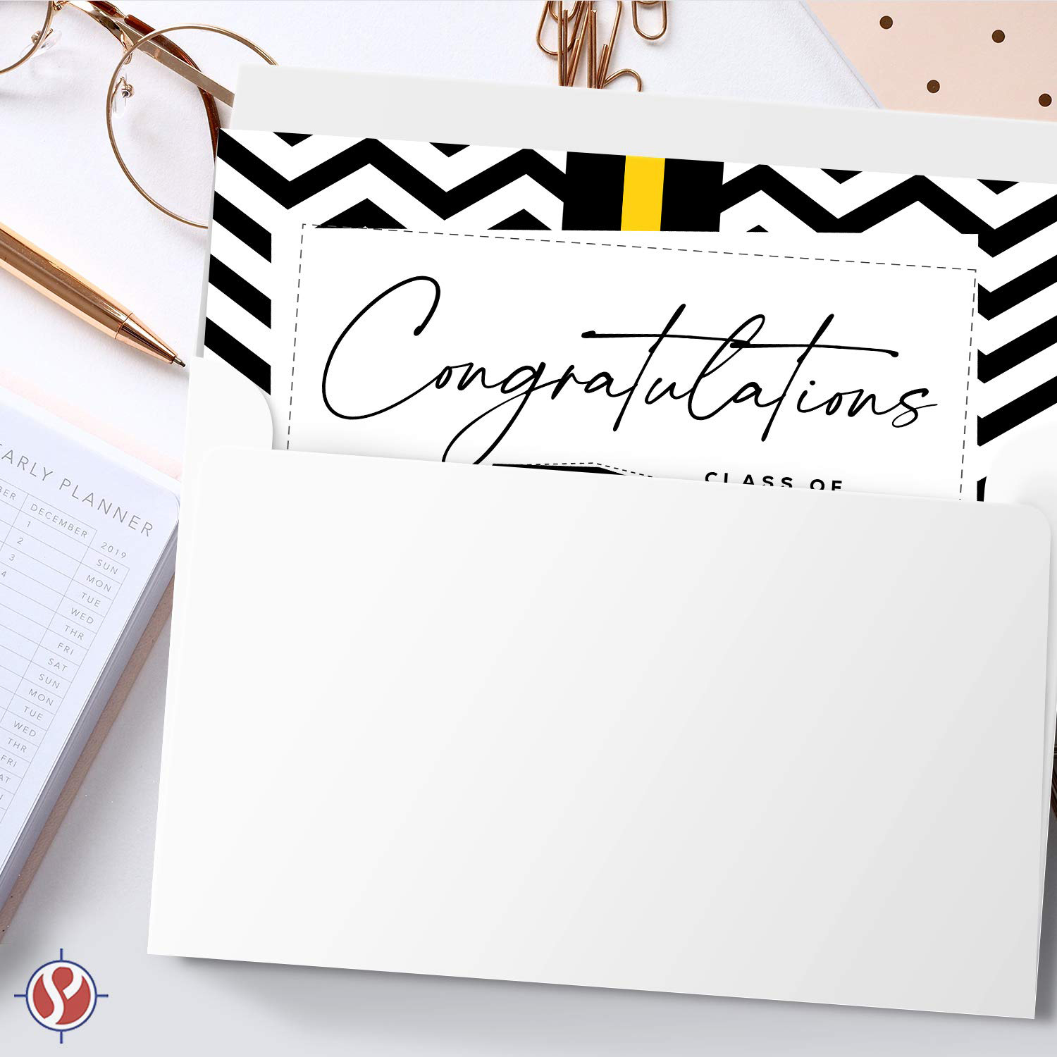 Graduation Congratulations Class of 2023 Cards – Cute & Funny Emoji Grads High School Collage Graduates Celebratory Greeting | (A2 Size) 4.25 x 5.5” Card When Folded | 25 Cards & Envelopes per Pack